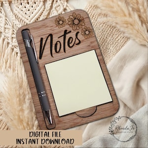 Sticky Note Pad Holder SVG Laser Cut File (Digital Download)