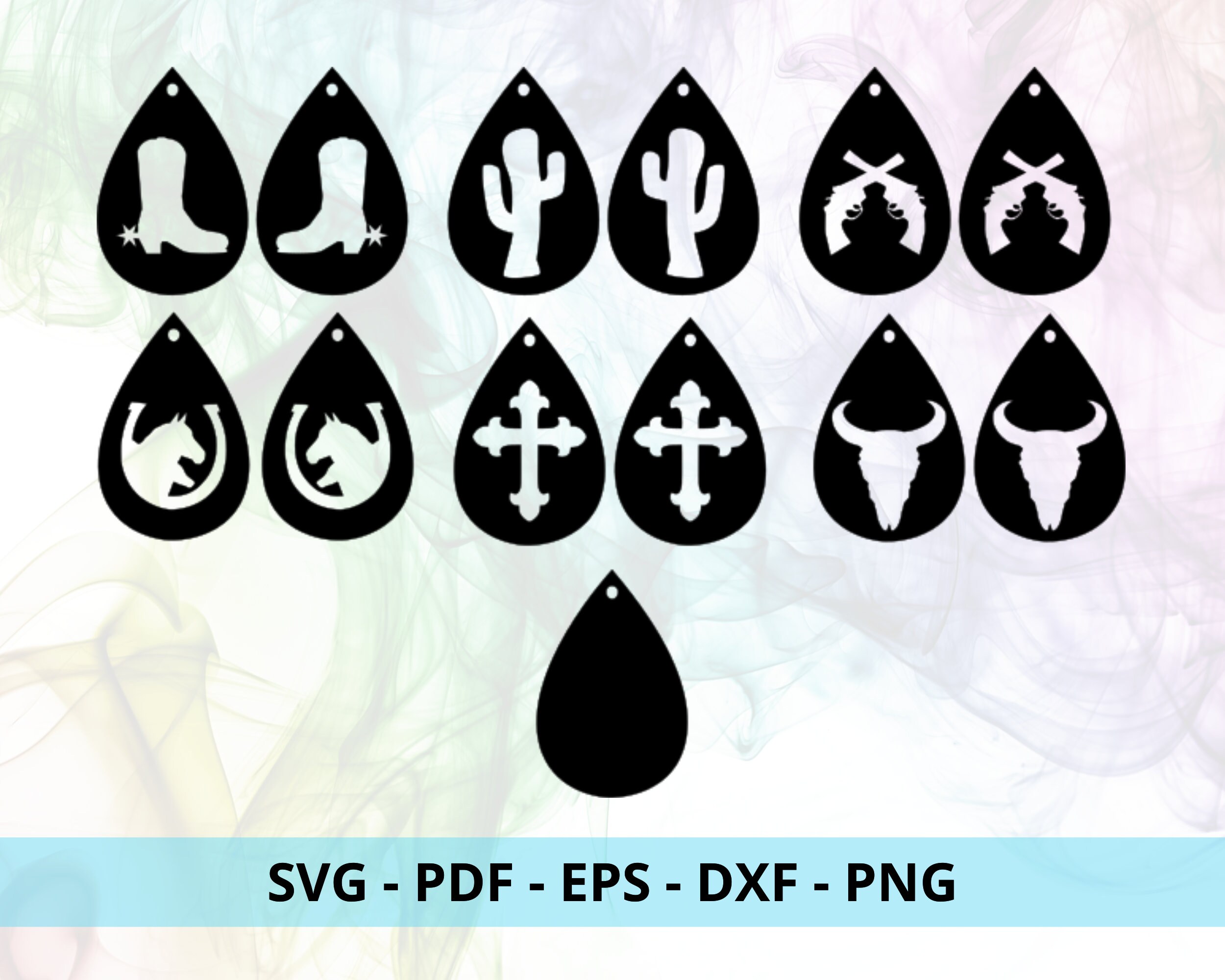 Download Western Earrings Svg Earring Cut Files Faux Leather Etsy