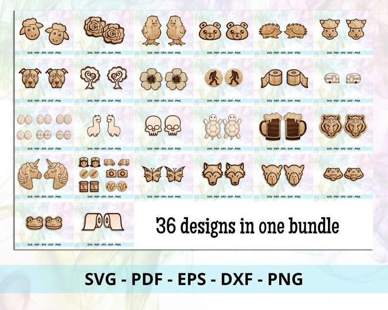 Earring Stud SVG Bundle Stud Earring Set SVG Laser Cut | Etsy