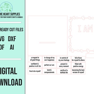 Swappable Affirmation Sign SVG Laser Cut File: Daily Affirmations ...