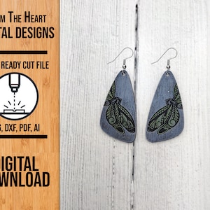 Dragonfly Earring Glowforge SVG Laser Cut File, Dragonfly Glowforge Earrings, Laser Cut File, Laser Cut Earring File