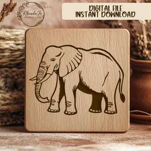 File SVG di elefante per incisione laser, SVG di animali, file di taglio Cricut, vettore di silhouette, modello di taglio del legno, arte della fauna selvatica africana * Realizzato con