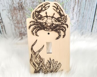 Crab Switchplate Cover SVG Laser Cut File: Nautical DIY Home Decor