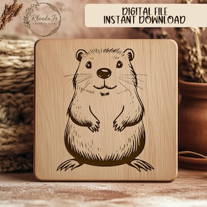 Cute Beaver SVG File For Laser Engraving, Digital Cut File, Woodworking, Vector Art, DIY Crafts, Instant Download, Cricut, Silhouette