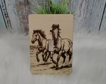 Horses Switchplate Cover SVG Laser Cut File: Equestrian Home Decor (Digital Download)