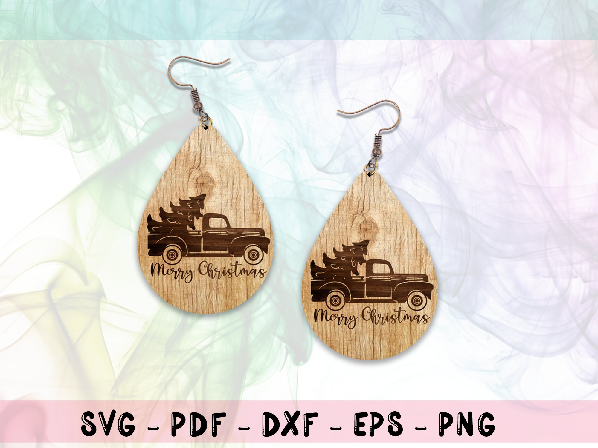 Christmas Truck Earring Template | Earring SVG Cut File | For Cricut,…