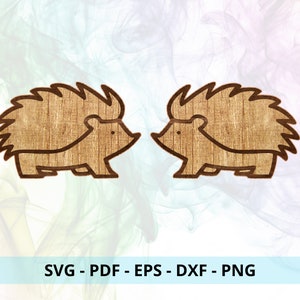 Hedgehog Earring Studs SVG: Laser Cut File (Digital Download)