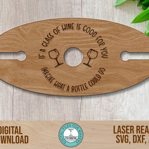 Wine Caddy SVG lasergesneden bestand / Wine Butler SVG / Glowforge gesneden bestand / wijnhouder gesneden bestand / digitale SVG / lasergesneden bestand