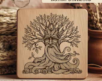 Tree of Life SVG Laser Engraving File, Celtic Tree Vector, Man Tree Design, Fantasy Wood Art, Mystical Tree Laser Cut File, Wood Spirit