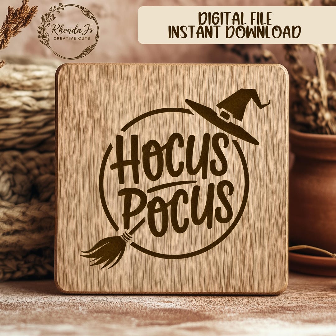 Buy Hocus Pocus SVG File for Laser Engraving, Halloween Design, Witch ...
