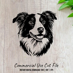Border Collie SVG, Dog Lover Clipart, Pet Silhouette Cut File, Animal Vector Art, Cricut, DIY Projects, Laser Cutting Files