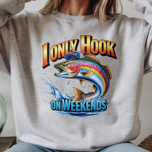 Weekend Fishing PNG, Rainbow Trout Sublimation Design, Hook Weekends, 300DPI Transparent, Fisherman Gift, Sport, Angler, Print File