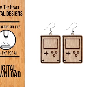 Handheld Game Earring Laser Cut SVG File, Glowforge Earring Cut File