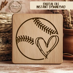 Baseball Heart SVG File For Laser Engraving, Sports Love Graphic, Cricut Cut File, Baseball Mom, Digital Download, DIY Project