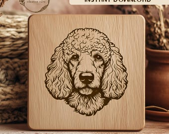Pudel Hund SVG Lasergravur Datei, Haustier Porträt Vektor, Tier gravieren Schnittdatei, Canine CNC Fräser, DIY Dekor Digitaler Download