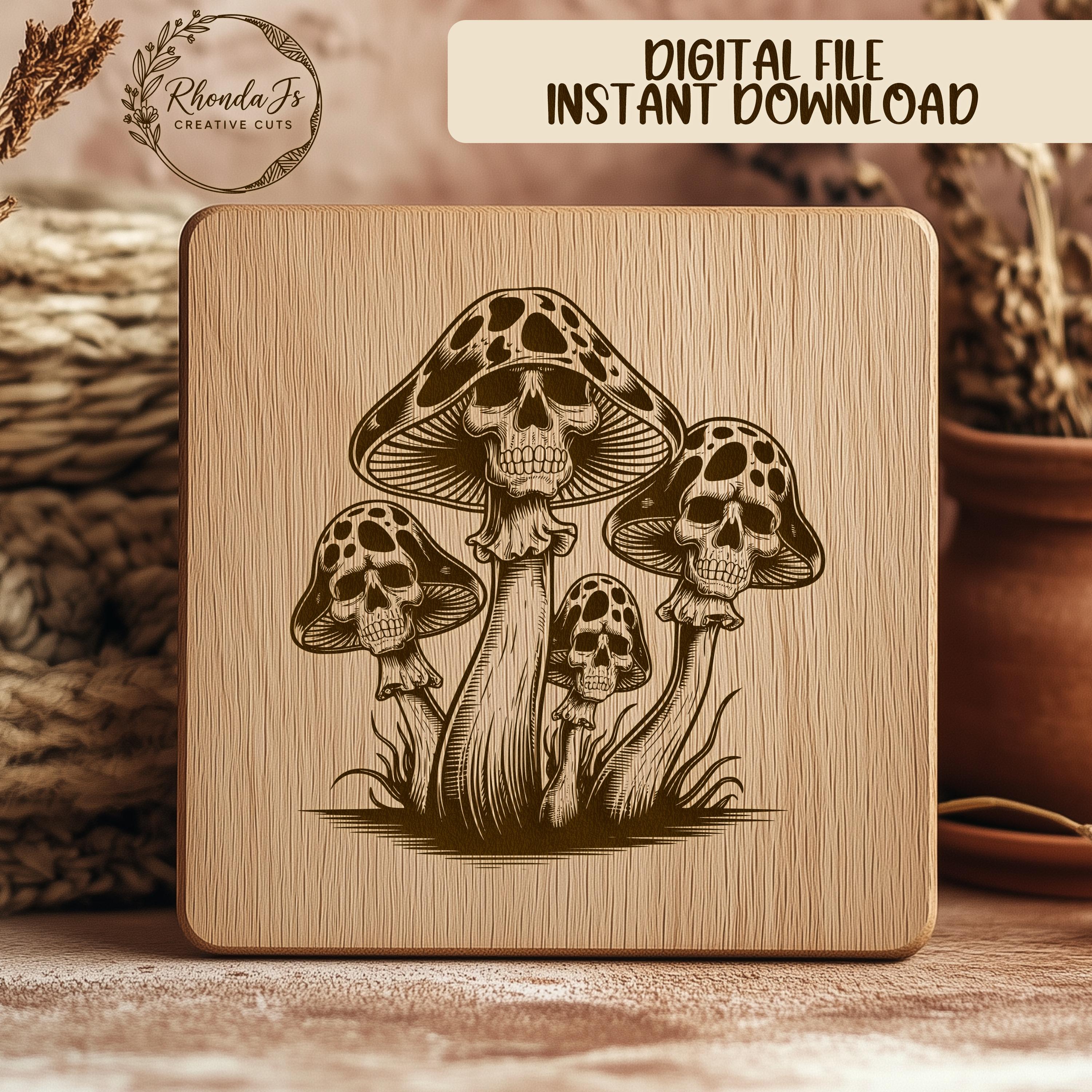 新品タグ付 『パンフ着画掲載』SKULL MUSHROOM柄 針抜きカーディガン Skull Mushroom SVG File for Laser Engraving, Goth Art, Dark Humor