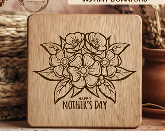 Happy Mother's Day Floral Bouquet SVG File Design Element