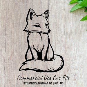 Sitting Fox Illustration Commercial Use SVG Design