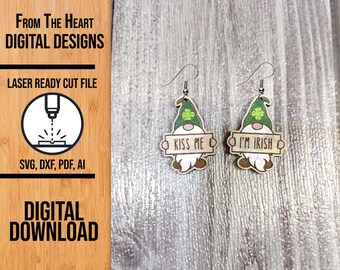 Irische Gnom Ohrring SVG Laser Cut Datei (Digital Download)