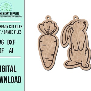 Karotte Hase Laser Cut SVG-Datei / SVG Schnitt Datei / Glowforge Datei / Laser Cut Datei / dxf Datei / pdf Datei / Karotte Hase / Digitale Datei