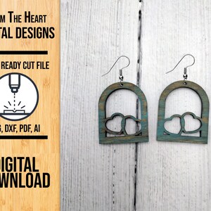 Heart Cutout Valentines Earring Laser Cut SVG File, Cutout Heart Valentines Glowforge Earring Cut File, Laser Cut SVG, Laser Cut File