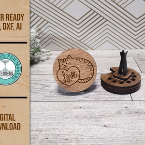 Cat Love auto luchtverfrisser lasergesneden SVG-bestand, Cat Love etherische olie Diffuser SVG, Car Air Vent Diffuser gesneden bestand