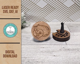 Cat Love Car Air Freshener Diffuser: Laser Cut SVG File