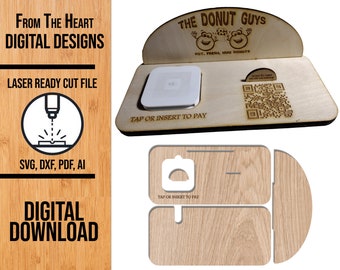 Square Docking Station SVG Laser Cut File, Glowforge SVG, Square Reader Docking Station, Laser SVG, Payment Station Laser File