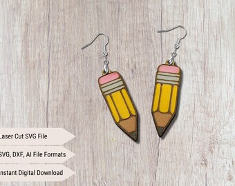 レーザー イヤリング SVG ファイル、レーザー SVG ファイル、レーザー用イヤリング カット ファイル、レーザー カット イヤリング SVG