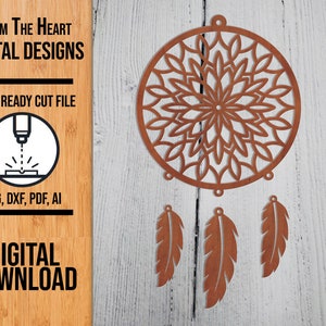 Dream Catcher Laser SVG Plik Cięty, SVG Plik Cięty, Dream Catcher Glowforge Plik Cięty Laserowo, Dream Catcher Szablon
