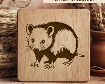 Opossum SVG File For Laser Engraving, Vector Cut File, Cute Animal Design, Cricut Silhouette, Instant Download, DIY Crafts Project