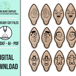 Christmas Light Earring Bundle SVG Template | SVG Cut File | Christmas Bulb Earring SVG Cut File | Glowforge Laser File | Laser Cut File