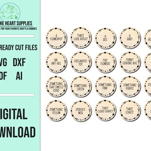 Scavenger Hunt Tokens Template | Kids Backyard Scavenger Hunt Tokens SVG Cut File | Game Tokens, Glowforge |  Cut File | Laser Cut File