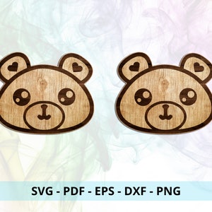 Teddy Bear Earring Studs SVG Cut File /Teddy Bear Stud Earring SVG / Glowforge Cut File /  Cricut File / Laser Cut File / svg file for laser