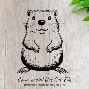 Cute Groundhog Illustration SVG Design