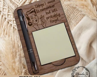 Sticky Note Pad Holder SVG Laser Cut File (Digital Download)