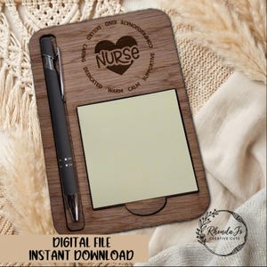 Laser Cut Nurse Notepad Holder SVG File (Digital Download)