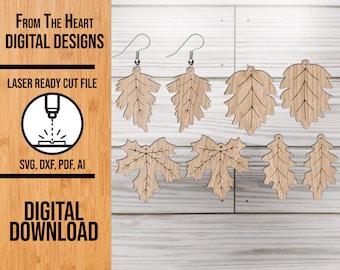 Fall Leaves Earring SVG Laser Cut File (Digital Download)
