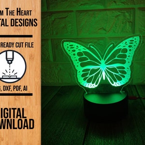 Butterfly Edge Lit Night Light SVG Laser Cut File (Digital Download)