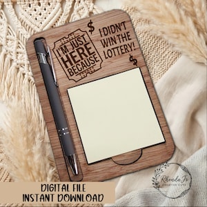 Humorous Sticky Note Holder Laser Cut File: Funny Desk Organizer SVG (Digital Download)