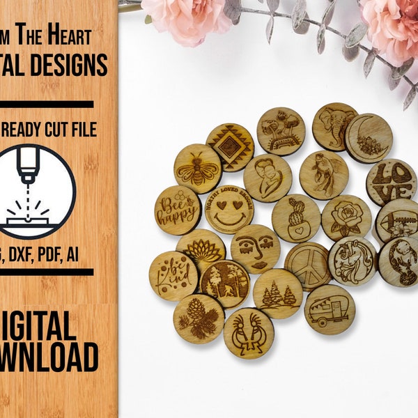 Scrap Buster Bundle Laser Cut SVG File, Pendant Scrap Buster Glowforge Cut File, Laser Cut SVG