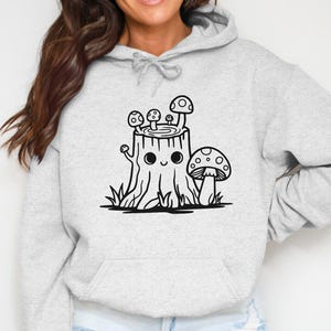 Cute Tree Stump with Mushrooms SVG Design Element