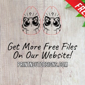 Cat Laser Cut Earring SVG: Kitten Design File (Digital Download) image 2