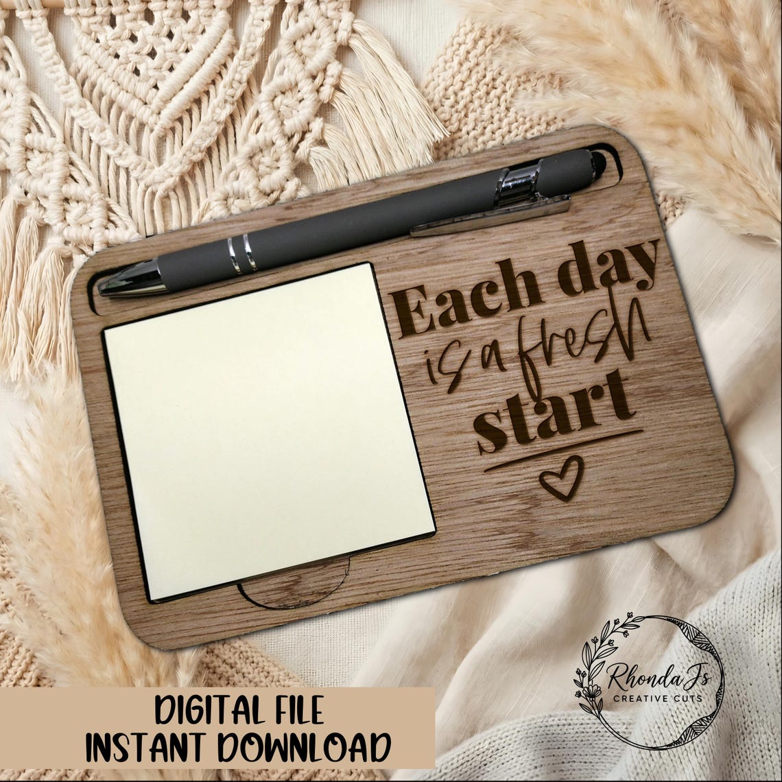 Positive Affirmation Sticky Note Pad Holder SVG Laser Cut File (digital ...