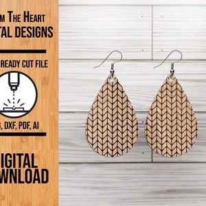 Strickpullover Tropfen Ohrring SVG: Laser Cut Datei (Digitaler Download)