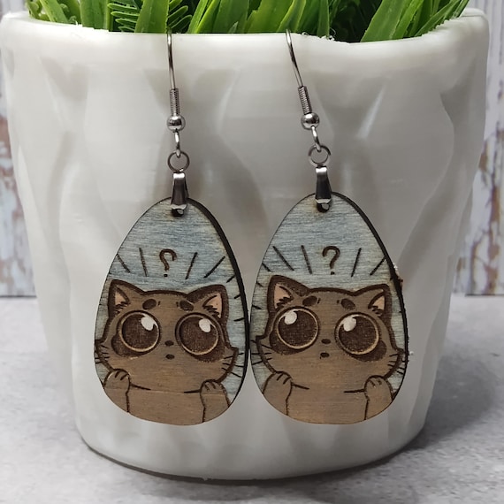 Cat Laser Cut Earring SVG: Kitten Design File (Digital Download)