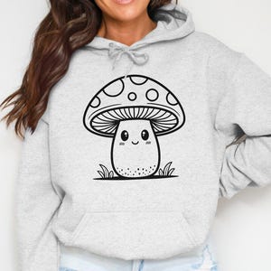 Adorable élément de design SVG champignon souriant