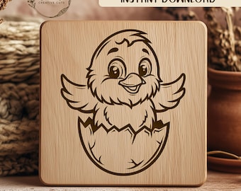 Adorable Baby Chick Hatching Illustration SVG File Design Element