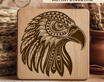 Eagle SVG Laser Engraving File, Bird Vector Art, Detailed Eagle Design, CNC Ready Files, Home Decor, Gift Ideas, Laser Cut Template