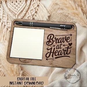 Brave Heart notitieblokhouder SVG-bestand: lasergesneden ontwerp
